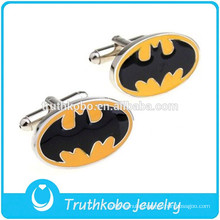Most Popular Epoxy Unique Design Stainless Steel Batman Cufflinks High Quality 316 Stainless Steel Jewelry